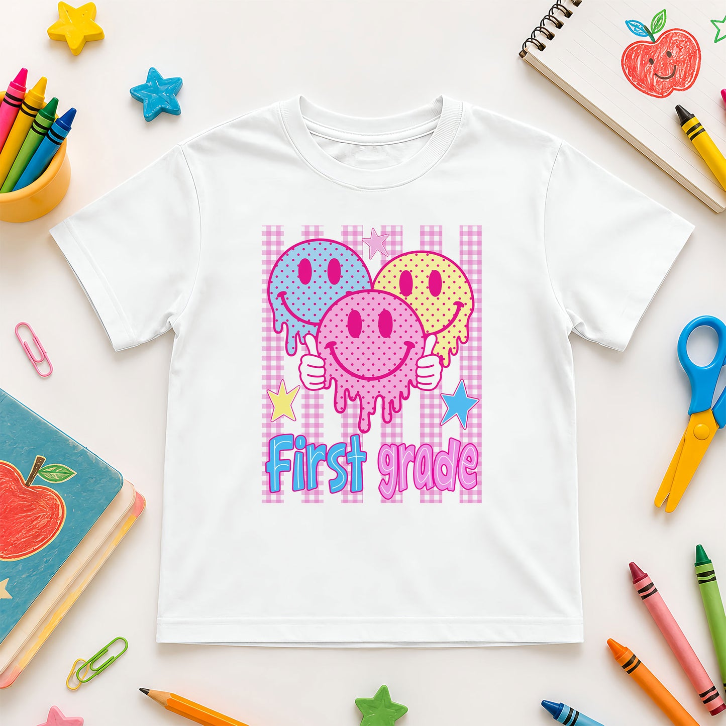 Personalized Striped Back to School Shirt for Kids Teachers – Custom Name & Grade Tee for Pre-K to 8th Grade Students, First Day Outfit