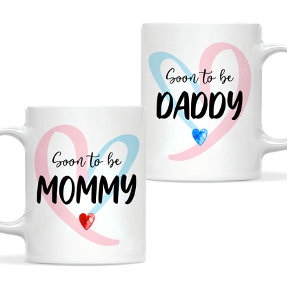 Personalized Mommy Daddy Mug Set – Matching Couple Coffee Mugs for New Parents