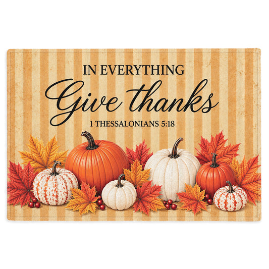 Christian Fall Thanksgiving Doormat, Religious Autumn Home Decor, Faith Inspired Welcome Mat