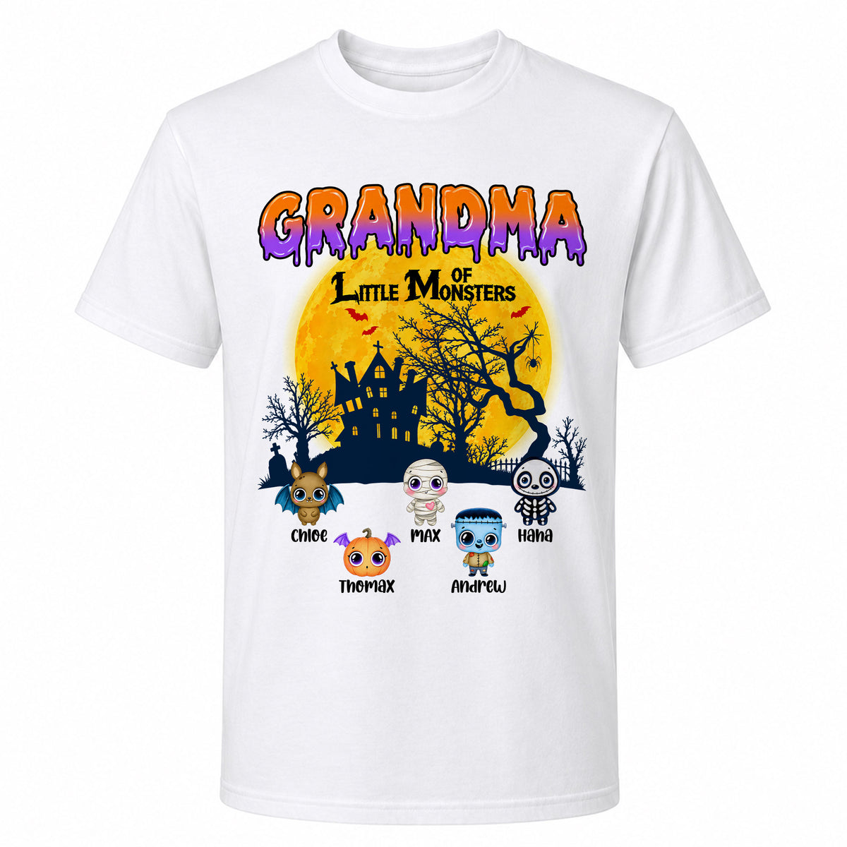 Personalized Halloween Family Shirt, Custom Characters & Names T-Shirt, Family Halloween Outfit, Cute Monster Design