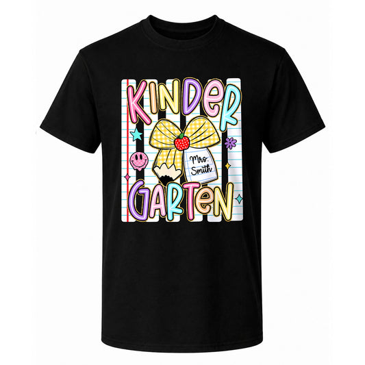 Personalized Striped Back to School Shirt for Kids Teachers – Custom Name & Grade Tee for Pre-K to 8th Grade Students, First Day Outfit