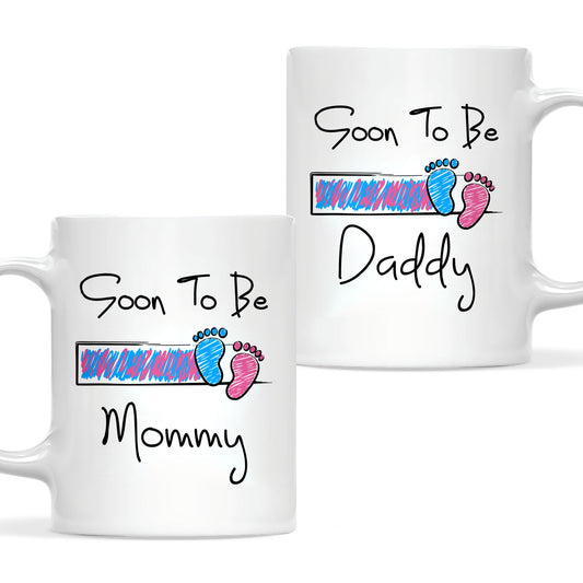 Personalized Mommy Daddy Mug Set – Matching Couple Coffee Mugs for New Parents