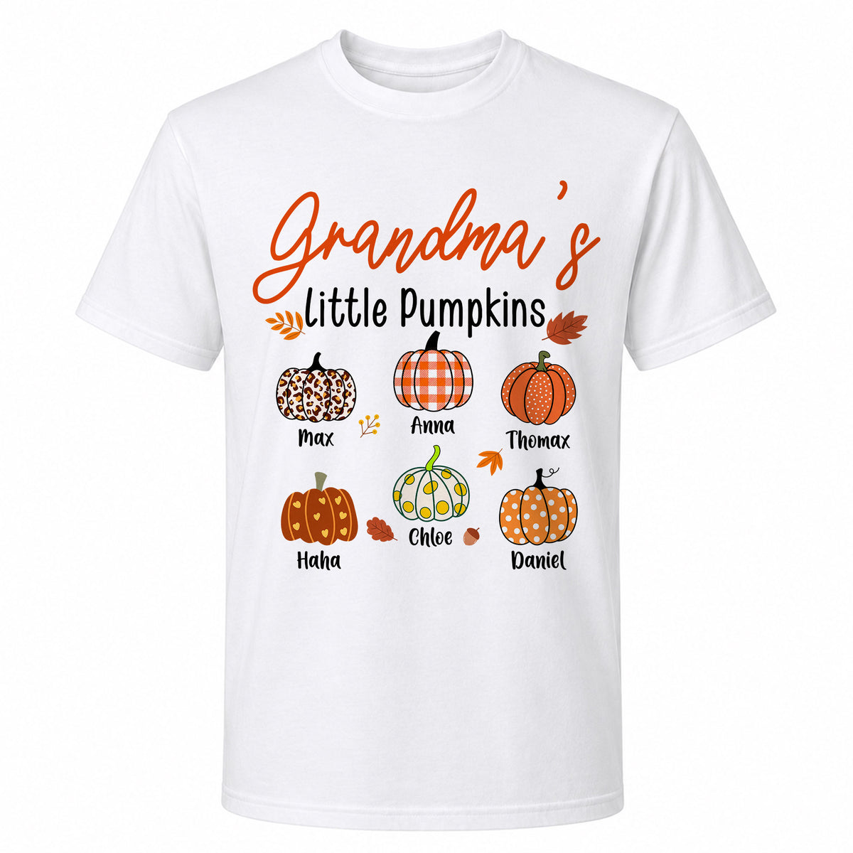 Personalized Grandma Thanksgiving Sweatshirt, Custom Family Name Autumn Little Pumpkin Family Gift