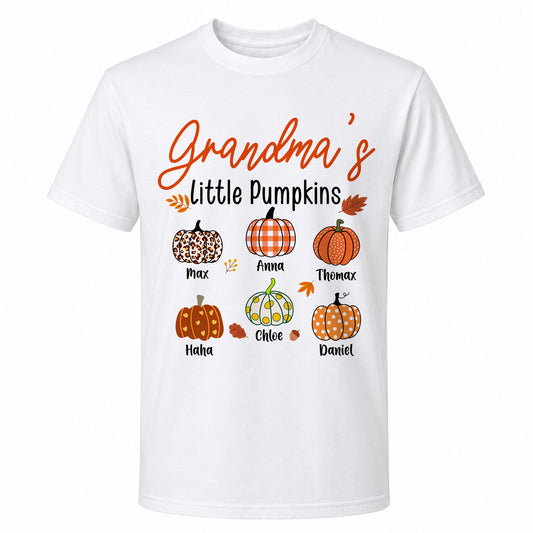 Personalized Grandma Thanksgiving Sweatshirt, Custom Family Name Autumn Little Pumpkin Family Gift