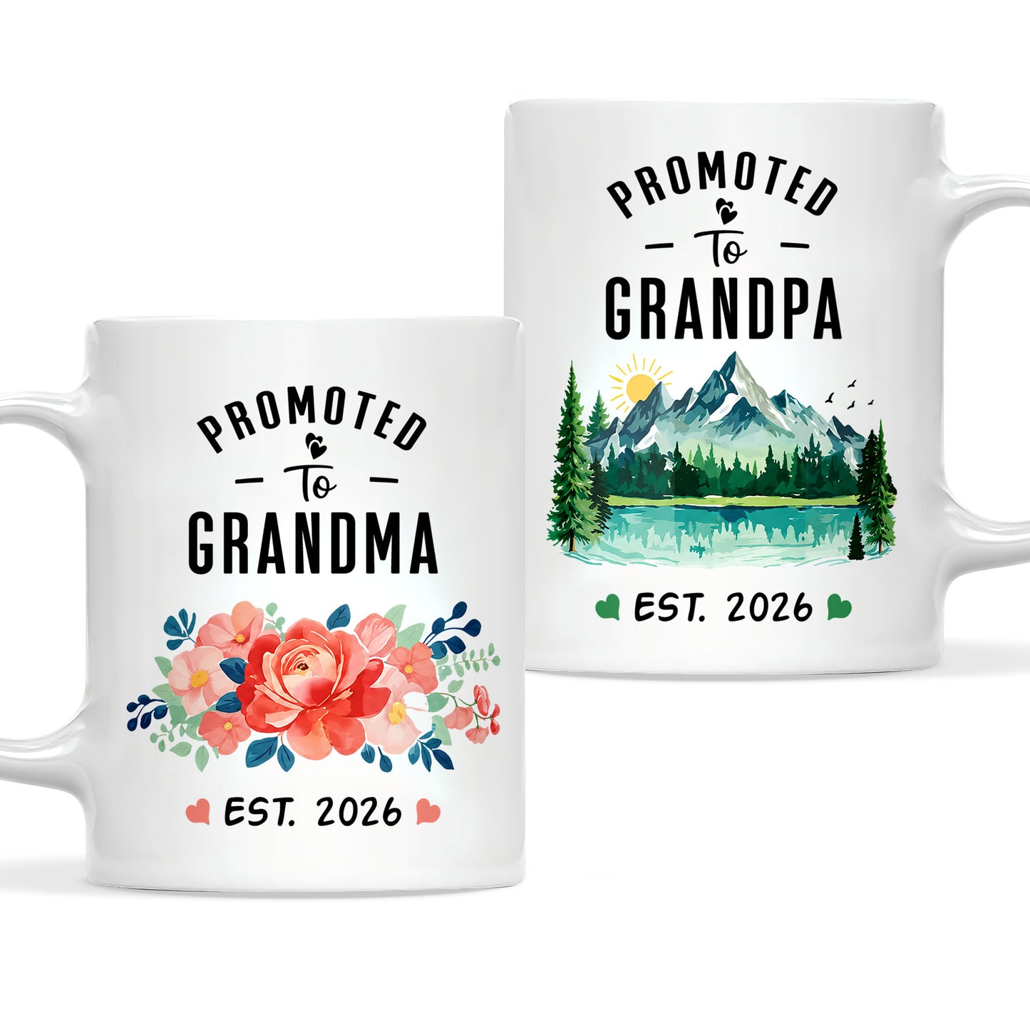 Personalized Grandma Grandpa Mug Set – Matching Coffee Mug Gift