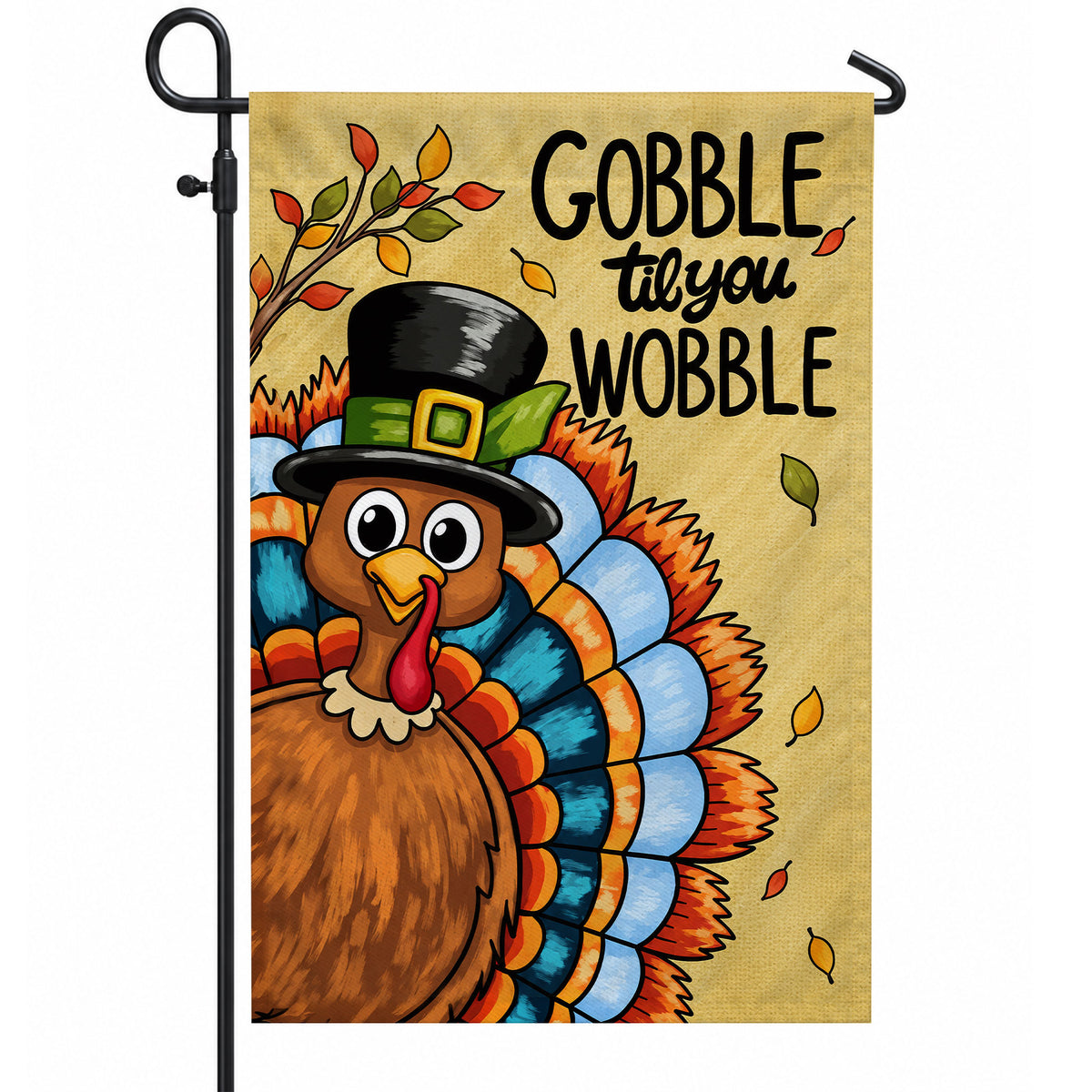 Thanksgiving Garden Flag Turkey GOBBLE WOBBLE Chestnuts Pumpkin Family Home Decor Gift For Family