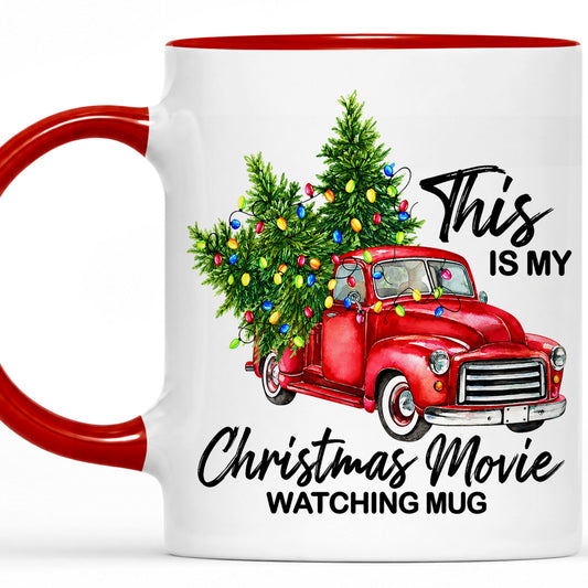 Christmas Movie Mug, Red Truck Christmas Tree Coffee Mug, Holiday Gift for Family