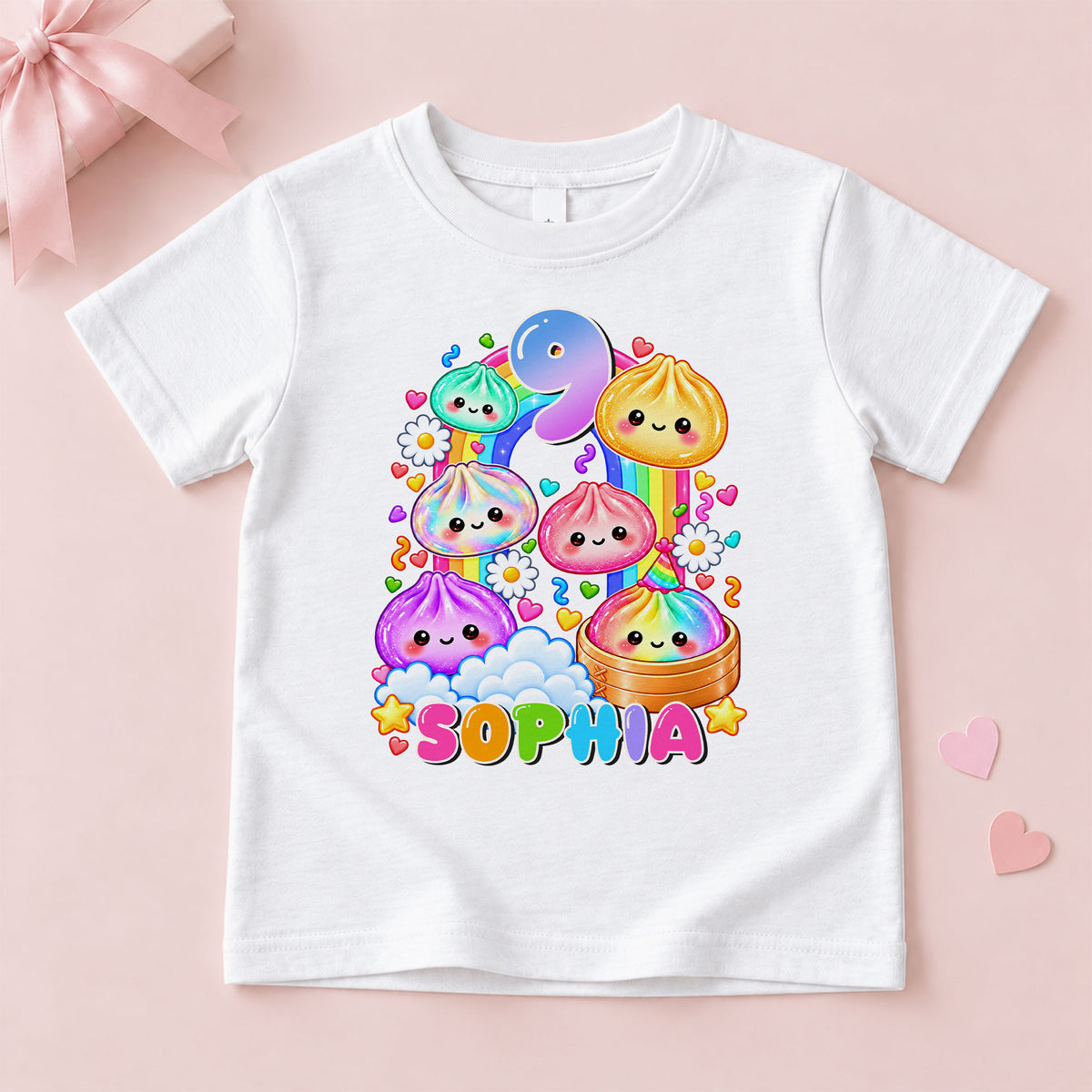 Personalized Dumpling Squish Birthday T-Shirt, Custom Squish Party Shirt For Kid, Birthday Girl Graphic Tee