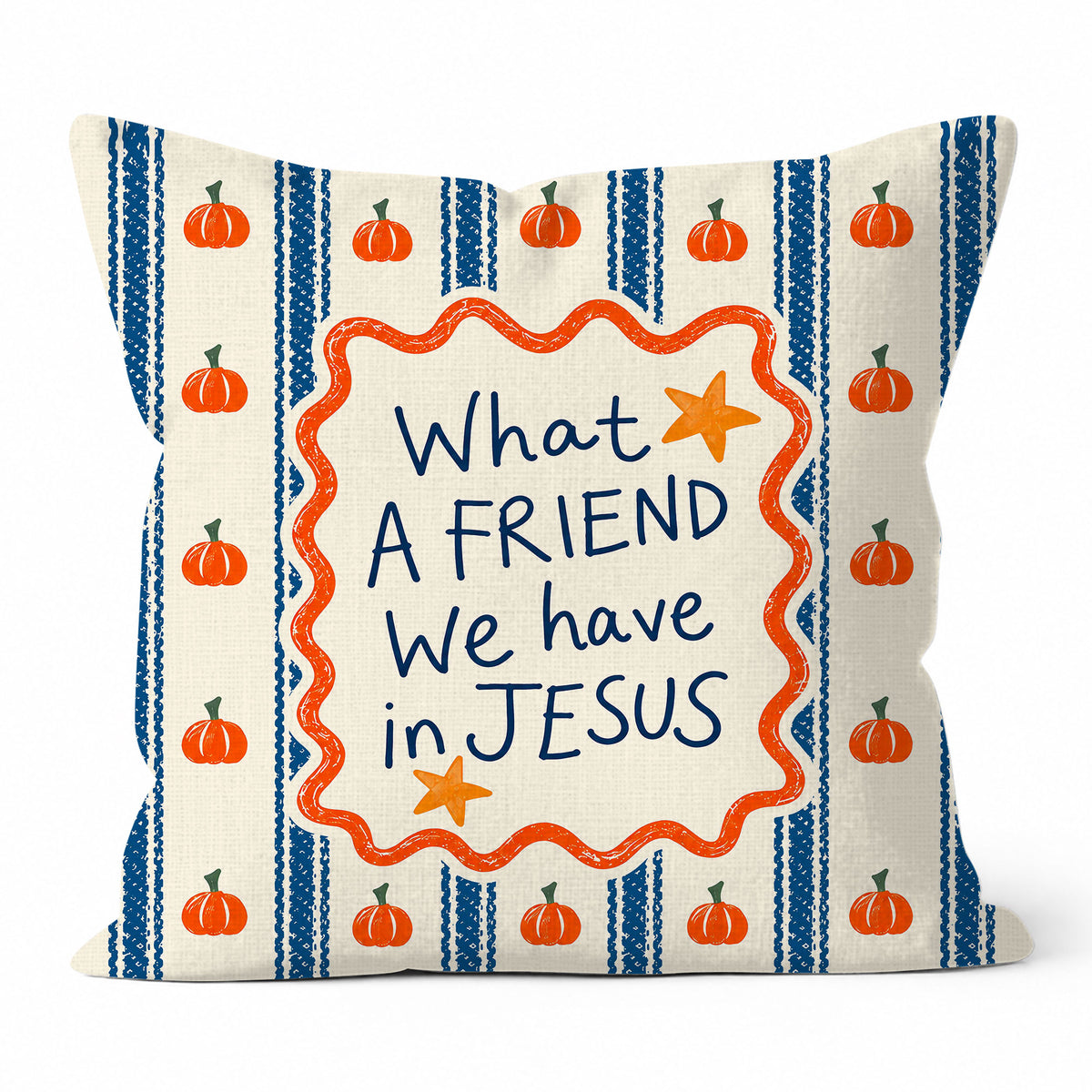 Christian Fall Throw Pillow, Jesus Faith Pumpkin Decorative Cushion, Thanksgiving Home Decor Family Gift
