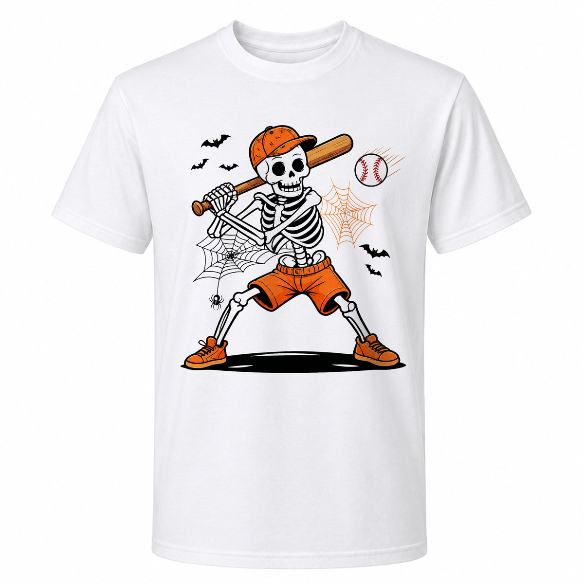 Baseball Skeleton Graphic Halloween Sweatshirt, Spooky Baseball Player Shirt, Funny Halloween Gift