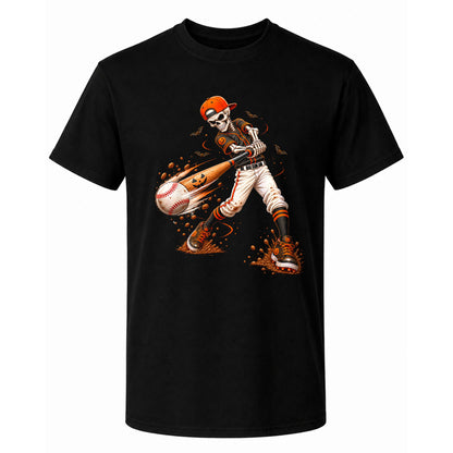 Baseball Skeleton Graphic Halloween Sweatshirt, Spooky Baseball Player Shirt, Funny Halloween Gift