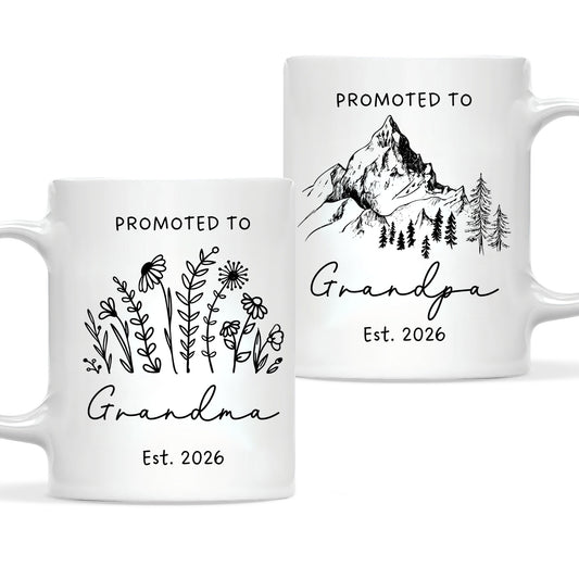 Personalized Grandma Grandpa Mug Set – Matching Coffee Mug Gift