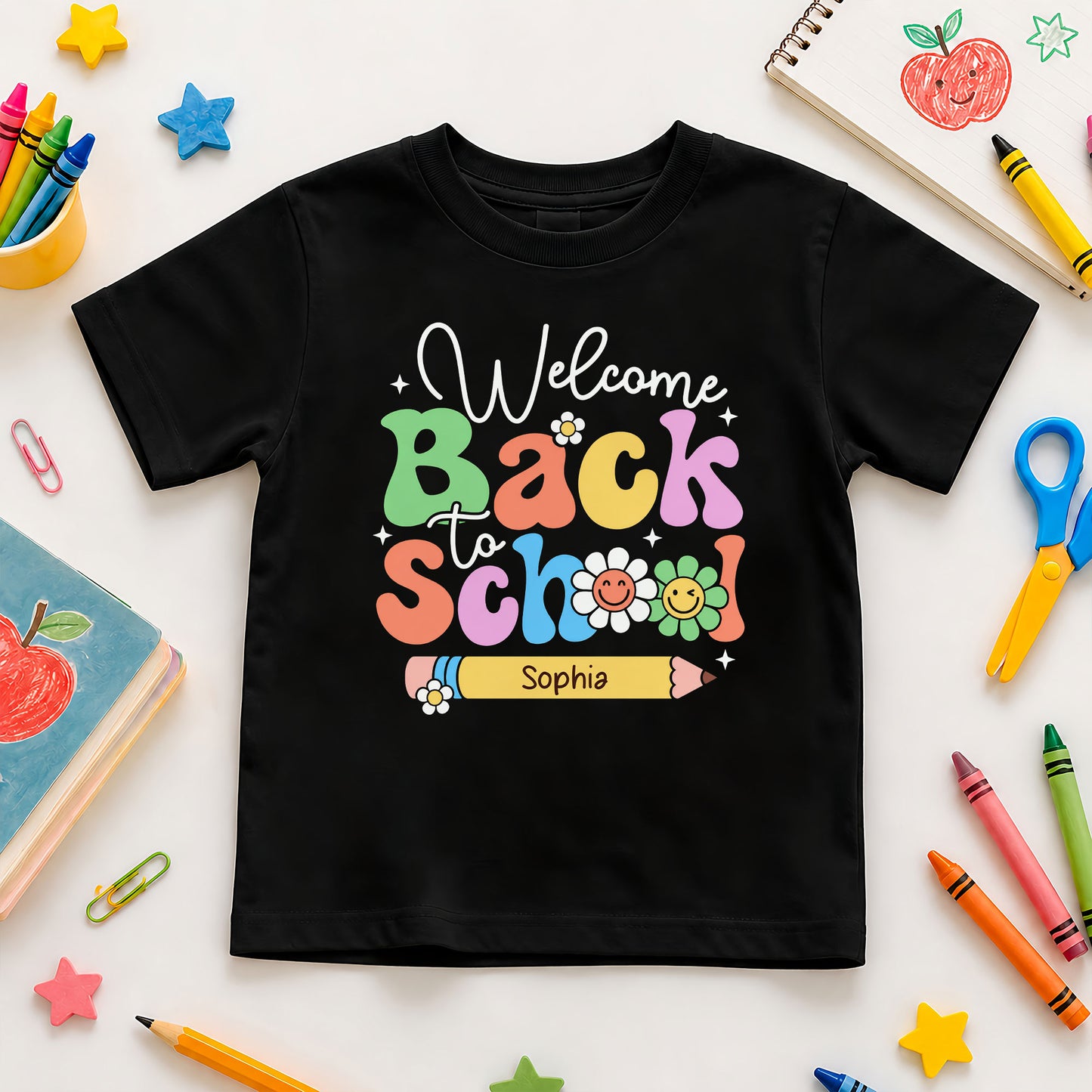 Personalized Welcome Back to School Teacher Student Shirt, Custom Name Back to School T-Shirt, First Day of School Gift Tee