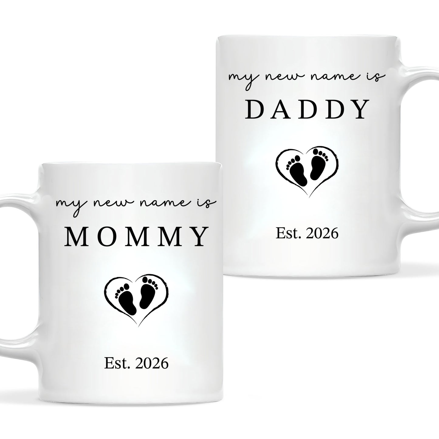 Personalized Mommy and Daddy Mug Set – Matching Coffee Mug Gift