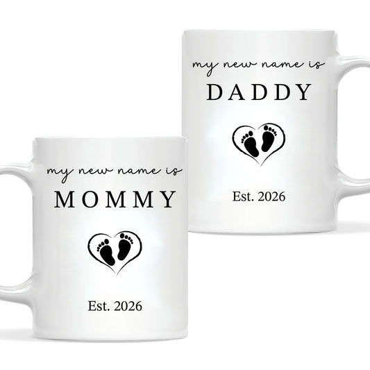Personalized Mommy and Daddy Mug Set – Matching Coffee Mug Gift