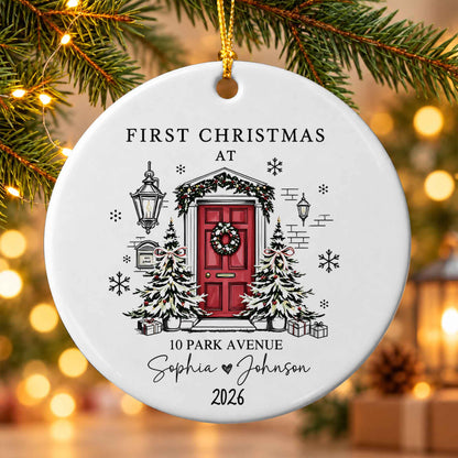 Personalized New Home Christmas Ornament, Custom Name Address Keepsake, Christmas Gift