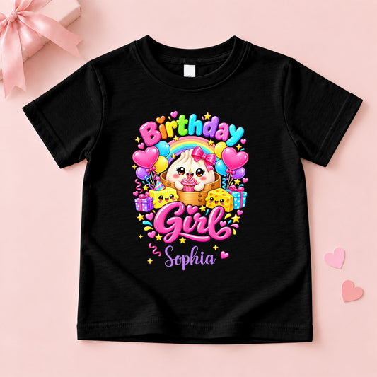 Personalized Dumpling Squish Birthday T-Shirt, Custom Squish Party Shirt For Kid, Birthday Girl Graphic Tee