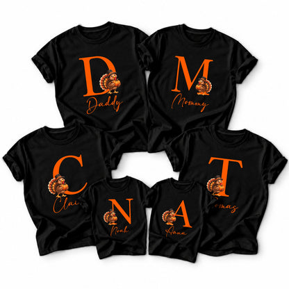 Personalized Matching Family Thanksgiving Shirt, Custom Name, Friendsgiving Crew, Thanksgiving Gift For Family, Friends