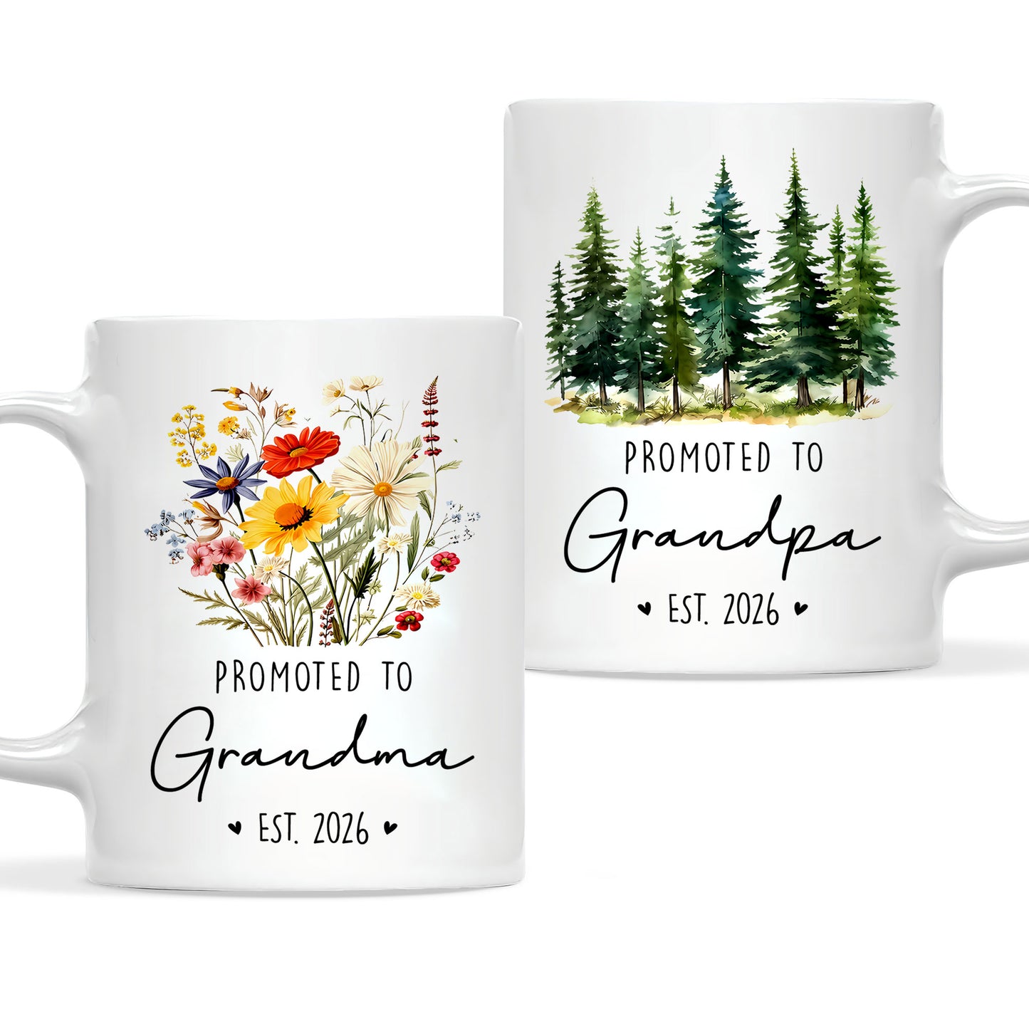 Personalized Grandma Grandpa Mug Set – Matching Coffee Mug Gift