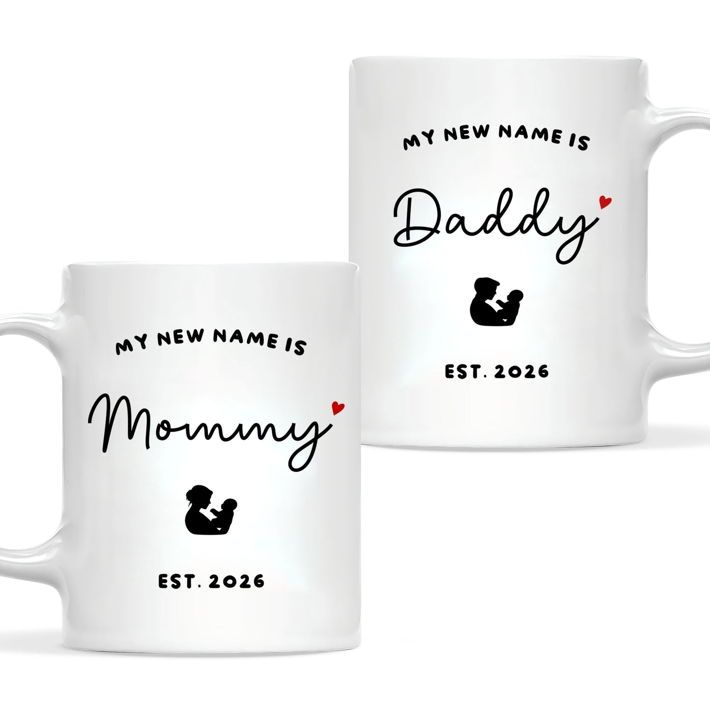 Personalized Mommy and Daddy Mug Set – Matching Coffee Mug Gift
