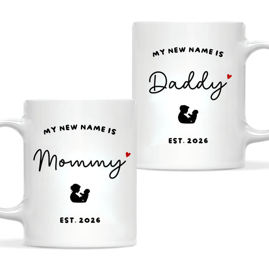 Personalized Mommy and Daddy Mug Set – Matching Coffee Mug Gift
