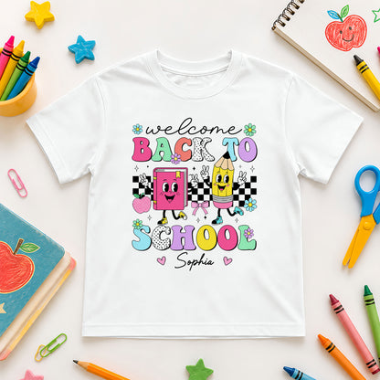 Personalized Welcome Back to School Teacher Student Shirt, Custom Name Back to School T-Shirt, First Day of School Gift Tee