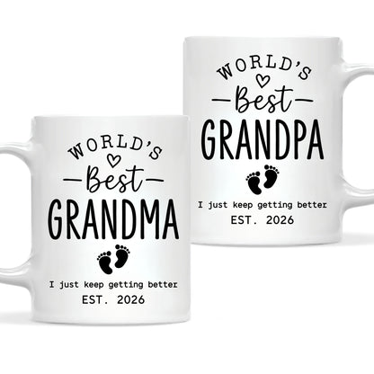 World’s Best Grandma Grandpa Mug Set – Personalized Coffee Cups
