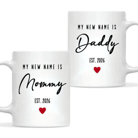 Personalized Mommy and Daddy Mug Set – Matching Coffee Mug Gift