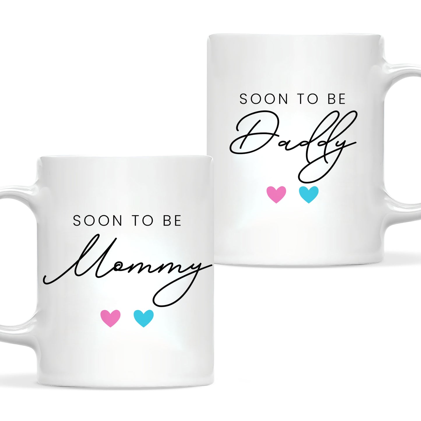 Personalized Mommy Daddy Mug Set – Matching Couple Coffee Mugs for New Parents