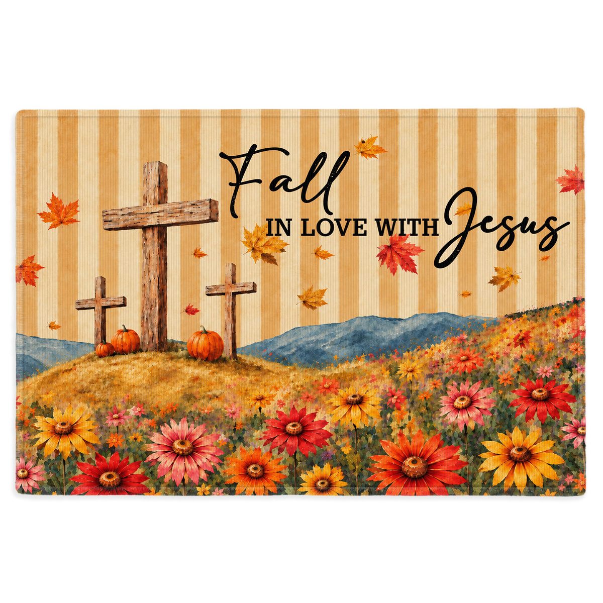 Christian Fall Thanksgiving Doormat, Religious Autumn Home Decor, Faith Inspired Welcome Mat