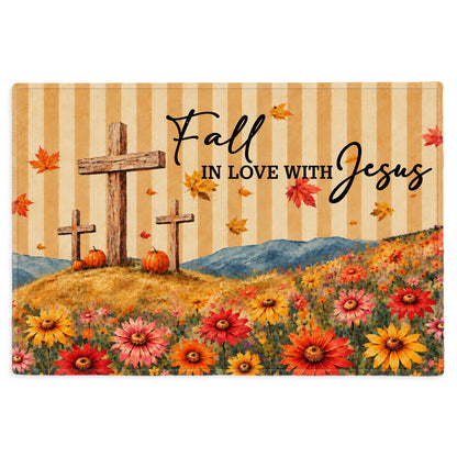 Christian Fall Thanksgiving Doormat, Religious Autumn Home Decor, Faith Inspired Welcome Mat
