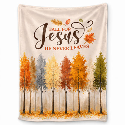 Thanksgiving Jesus Christian Fall Tree Blanket, Religious Fleece & Sherpa Throw, Faith Gift for Adults, Friends
