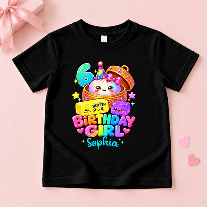 Personalized Dumpling Squish Birthday T-Shirt, Custom Squish Party Shirt For Kid, Birthday Girl Graphic Tee