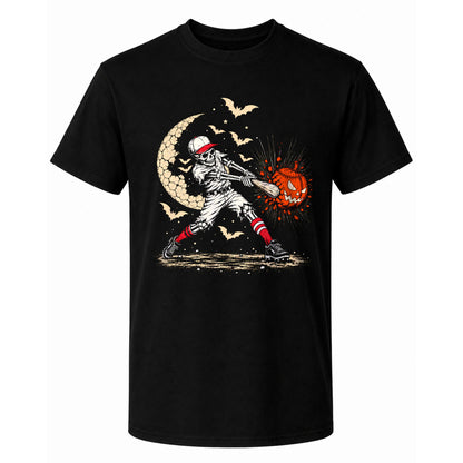 Baseball Skeleton Graphic Halloween Sweatshirt, Spooky Baseball Player Shirt, Funny Halloween Gift