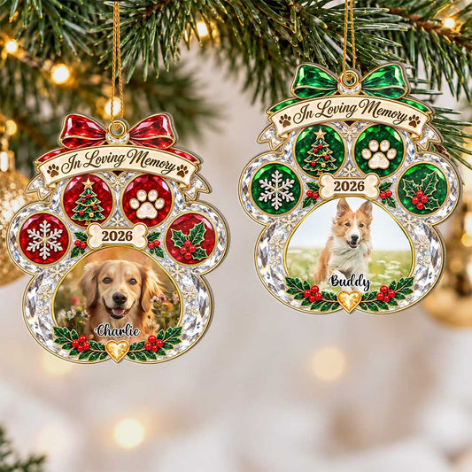 Personalized Custom Shape Acrylic Ornament - Custom Photo Pet Christmas Memorial - Gift for Pet Lovers