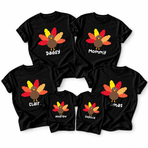 Personalized Matching Family Thanksgiving Shirt, Custom Name, Friendsgiving Crew, Thanksgiving Gift For Family, Friends