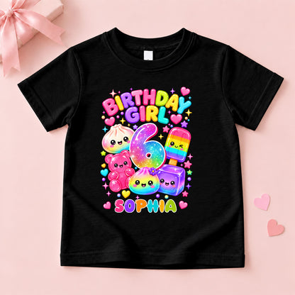Personalized Dumpling Squish Birthday T-Shirt, Custom Squish Party Shirt For Kid, Birthday Girl Graphic Tee