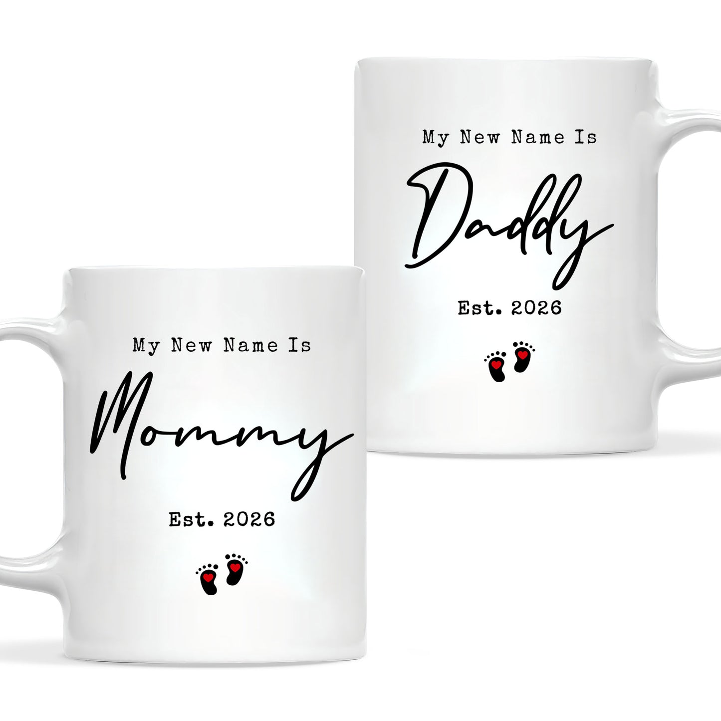 Personalized Mommy and Daddy Mug Set – Matching Coffee Mug Gift