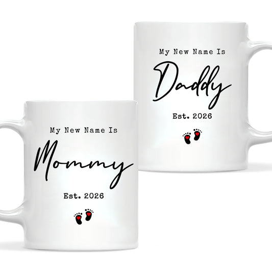 Personalized Mommy and Daddy Mug Set – Matching Coffee Mug Gift