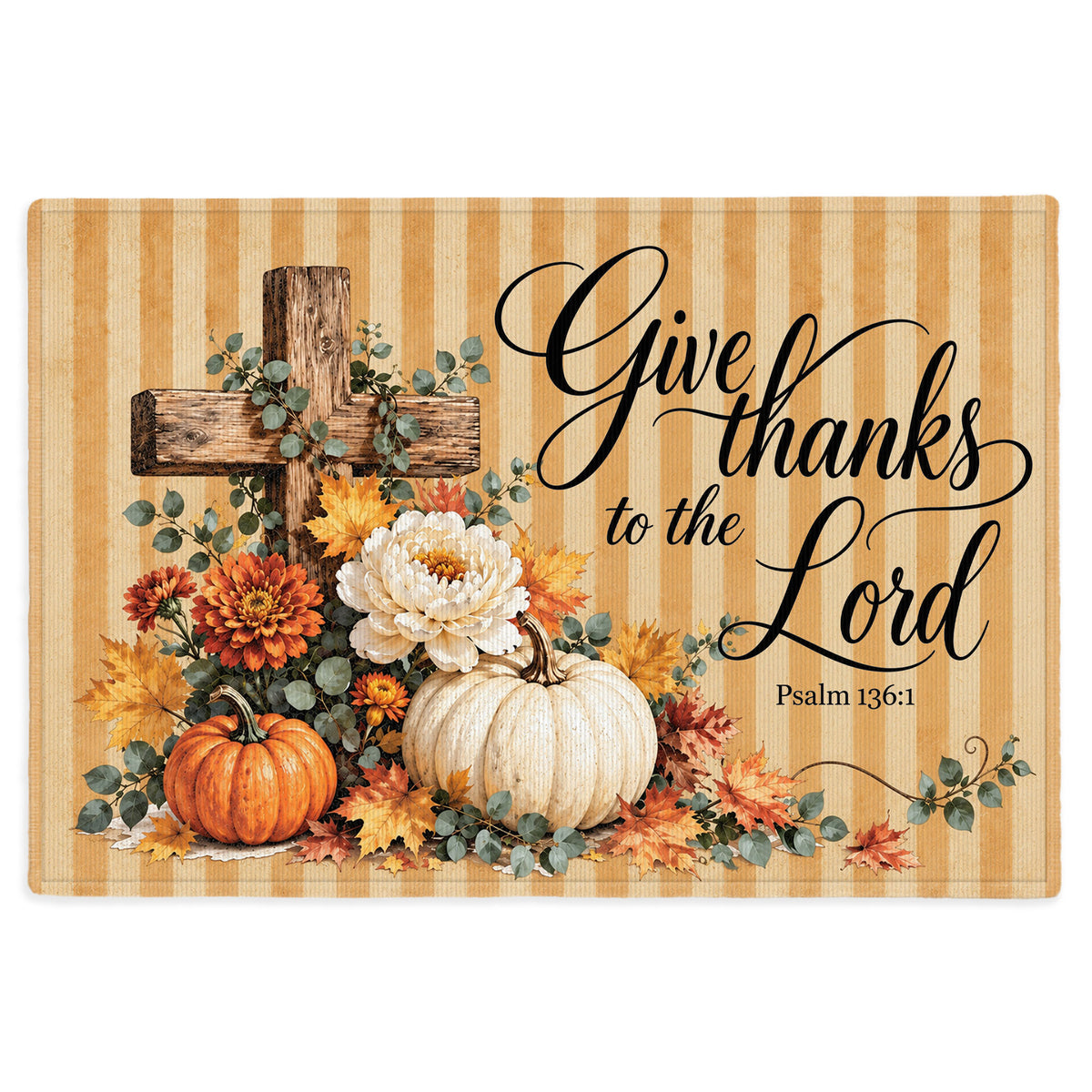 Christian Fall Thanksgiving Doormat, Religious Autumn Home Decor, Faith Inspired Welcome Mat