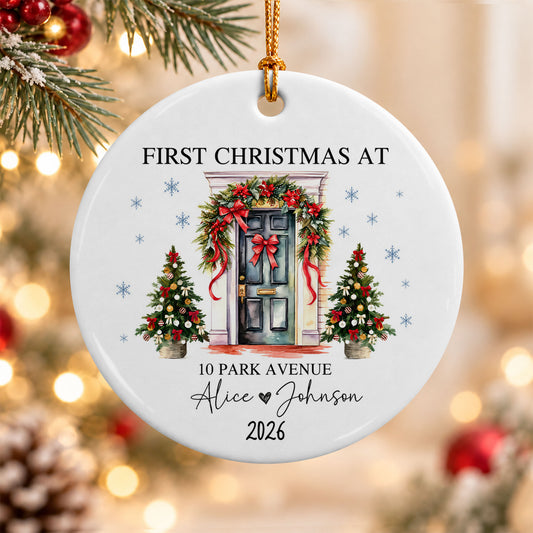 Personalized New Home Christmas Ornament, Custom Name Address Keepsake, Christmas Gift
