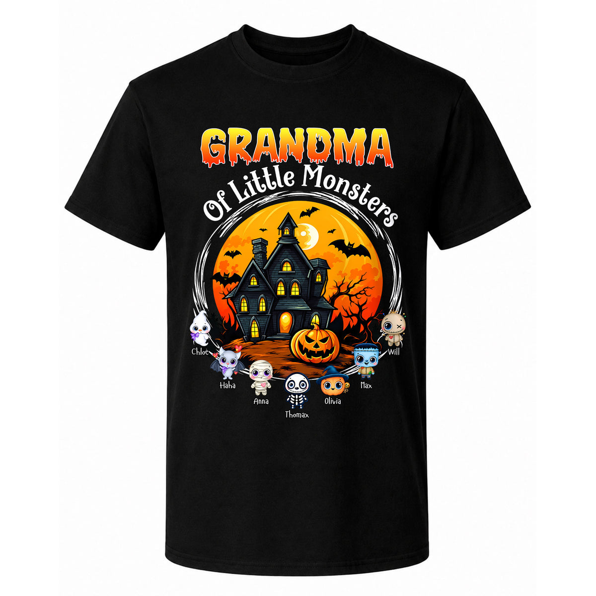 Personalized Halloween Family Shirt, Custom Characters & Names T-Shirt, Family Halloween Outfit, Cute Monster Design
