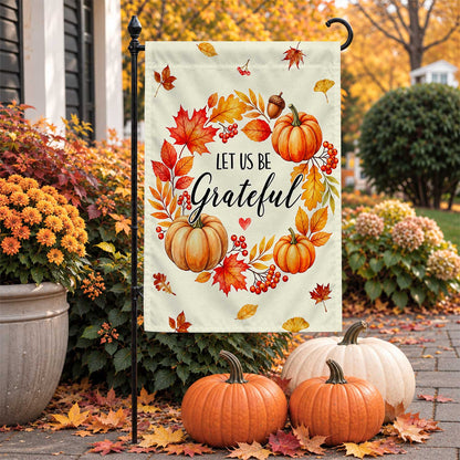 Give Thanks Fall Garden Flag, Rustic Cross Pumpkin Thanksgiving Yard Flag, Autumn Outdoor Decor