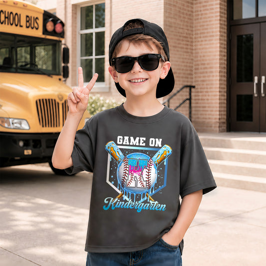 Personalized Baseball Back to School Shirt, Custom Name Game On Student Tee, Pre-K to 8th Grade First Day of School T-Shirt