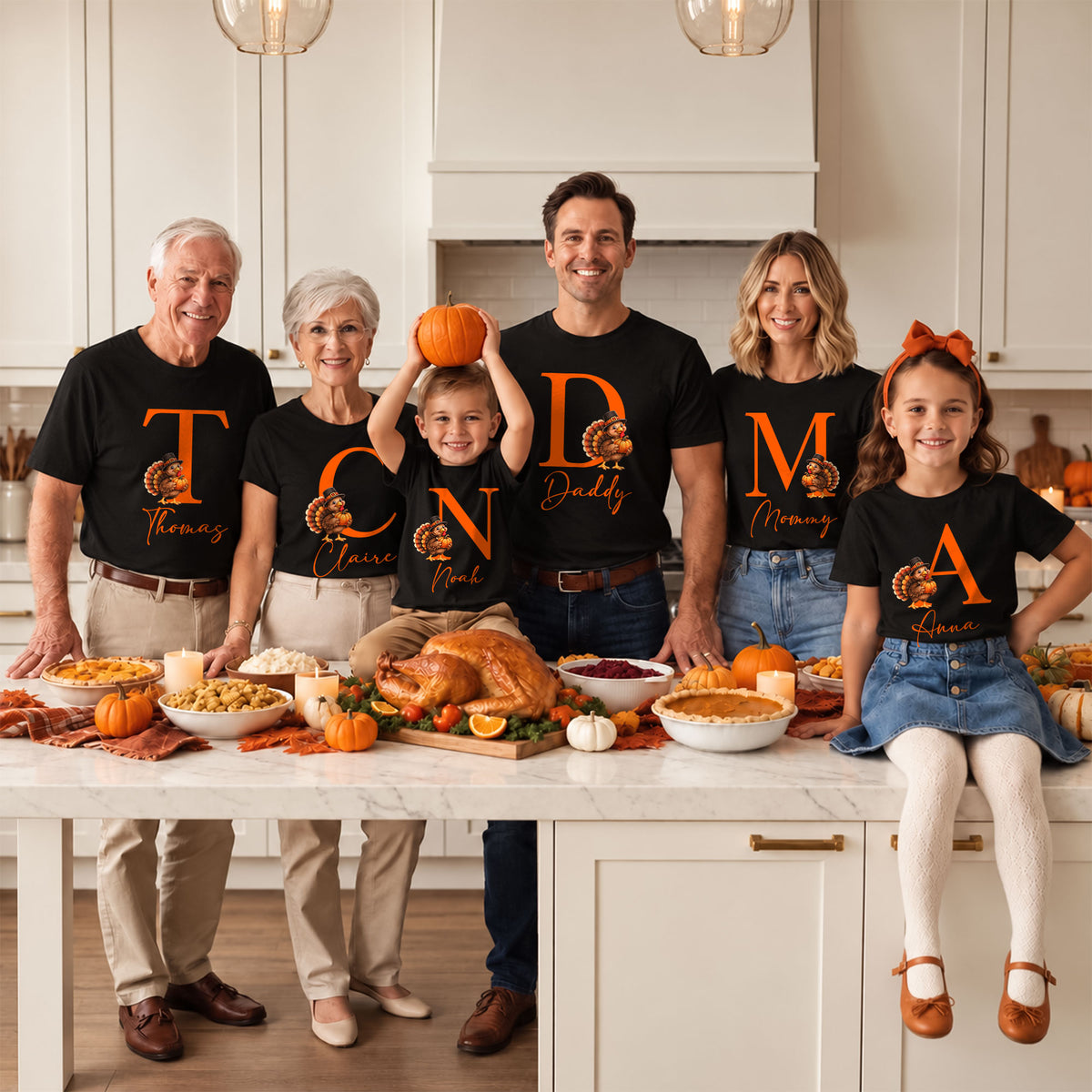 Personalized Matching Family Thanksgiving Shirt, Custom Name, Friendsgiving Crew, Thanksgiving Gift For Family, Friends