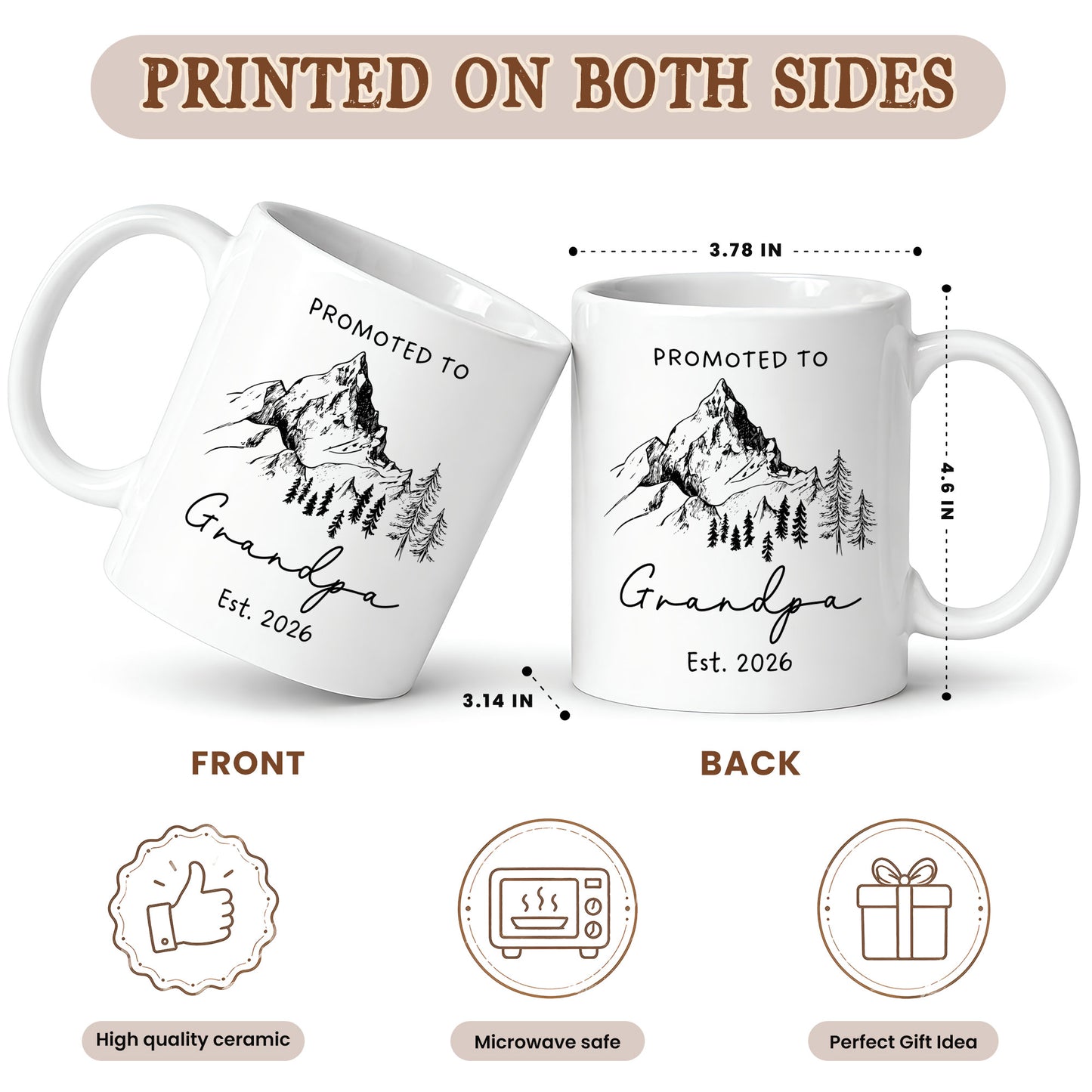 Personalized Grandma Grandpa Mug Set – Matching Coffee Mug Gift