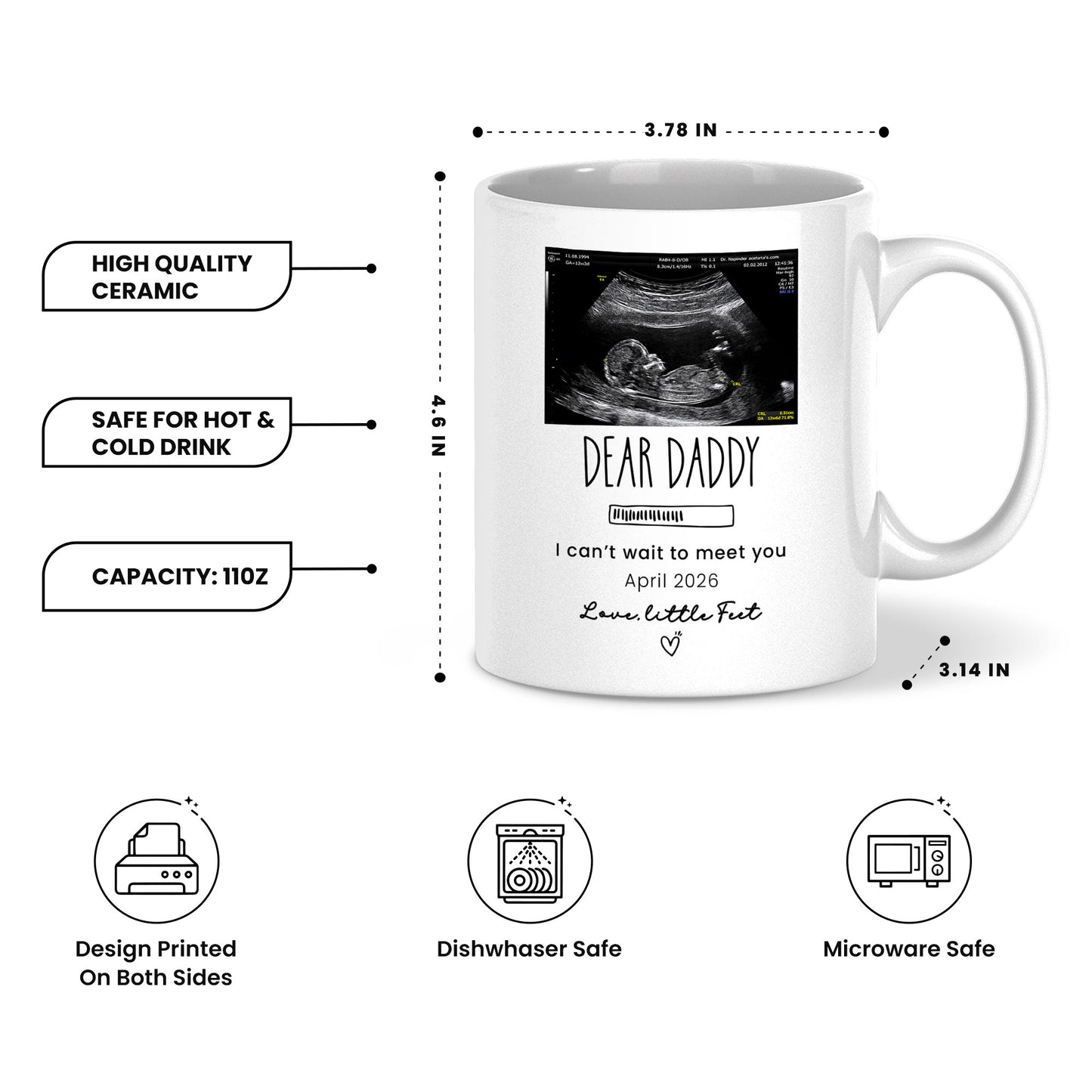 Personalized Daddy Mug – Custom Photo Coffee Mug Gift for Dad