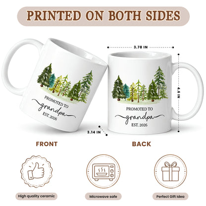Personalized Promoted to Grandma Grandpa Mug Set – Matching Couple Coffee Mugs Est 2026, New Grandparents Gift