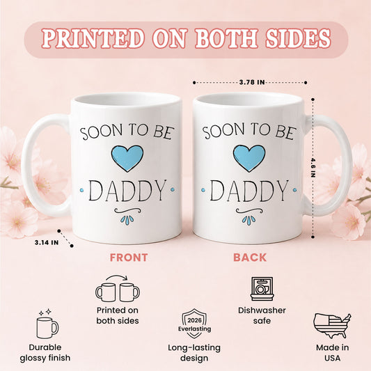 Personalized Mommy Daddy Mug Set – Matching Couple Coffee Mugs for New Parents