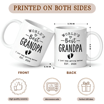 World’s Best Grandma Grandpa Mug Set – Personalized Coffee Cups